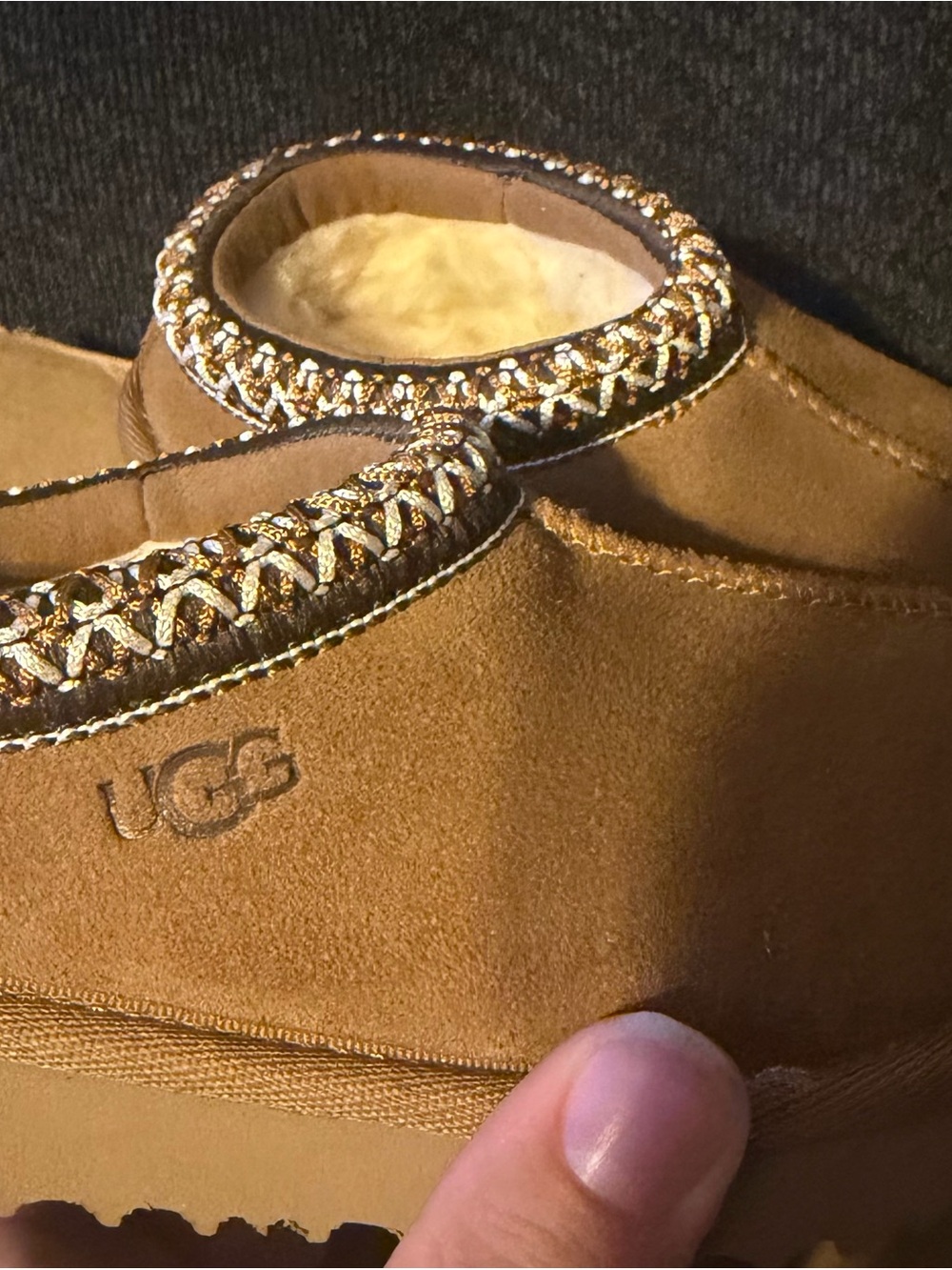 UGG Tasman II Chestnut Platform Slippers Toddler Size 7